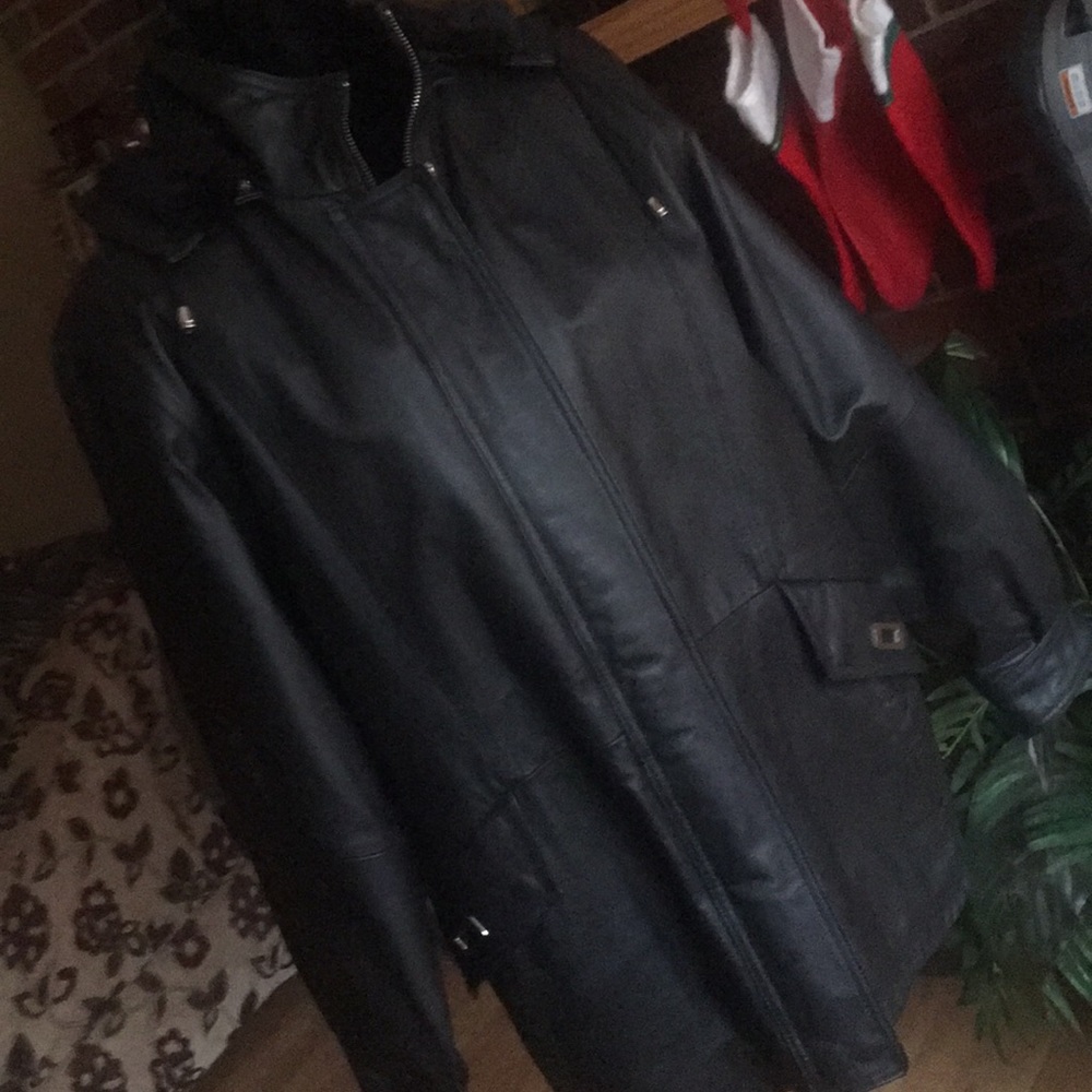 Croft & Barrows Leather Hooded Coat